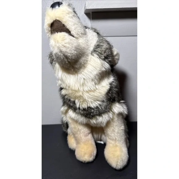 Douglas Raina 12" Howling Wolf Plush Stuffed Animal - Picture 2 of 9